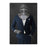 Large canvas of knight smoking cigar wearing navy suit art