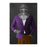 Large canvas of knight smoking cigar wearing purple and orange suit art