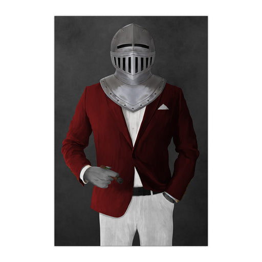 Large print of knight smoking cigar wearing red and white suit art