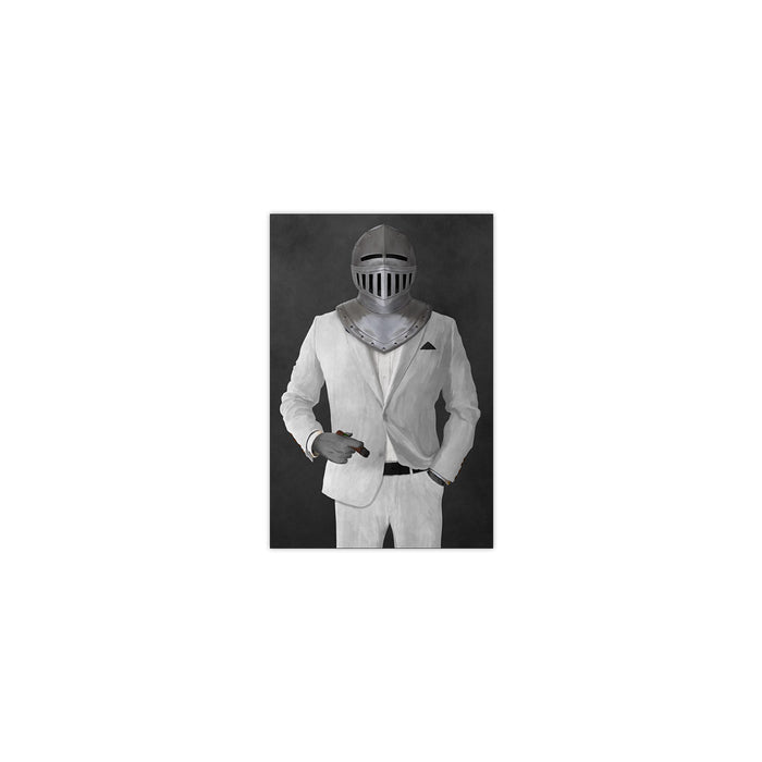 Small print of knight smoking cigar wearing white suit art