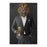 Lion Drinking Beer Wall Art - Gray Suit
