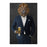Lion Drinking Beer Wall Art - Navy Suit