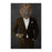Lion Drinking Martini Wall Art - Brown Suit