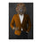 Lion Drinking Martini Wall Art - Orange and Black Suit