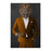 Lion Drinking Martini Wall Art - Orange Suit