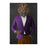 Lion Drinking Martini Wall Art - Purple and Orange Suit