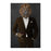 Lion Drinking Red Wine Wall Art - Brown Suit