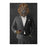 Lion Drinking Red Wine Wall Art - Gray Suit