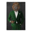 Lion Drinking Red Wine Wall Art - Green Suit
