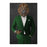 Lion Drinking Red Wine Wall Art - Green Suit