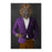 Lion Drinking Red Wine Wall Art - Purple and Orange Suit