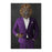 Lion Drinking Red Wine Wall Art - Purple Suit