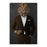 Lion Drinking Whiskey Wall Art - Brown Suit