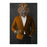 Lion Drinking Whiskey Wall Art - Orange and Black Suit