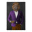 Lion Drinking Whiskey Wall Art - Purple and Orange Suit