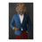 Lion Smoking Cigar Wall Art - Blue and Red Suit