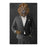 Lion Smoking Cigar Wall Art - Gray Suit