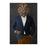 Lion Smoking Cigar Wall Art - Navy and Orange Suit