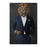Lion Smoking Cigar Wall Art - Navy Suit