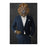 Lion Smoking Cigar Wall Art - Navy Suit