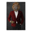 Lion Smoking Cigar Wall Art - Red and Black Suit