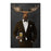 Moose drinking beer wearing brown suit canvas wall art
