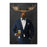 Moose drinking beer wearing navy suit canvas wall art
