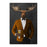 Moose drinking beer wearing orange and black suit canvas wall art