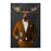 Moose drinking beer wearing orange suit large wall art print