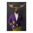 Moose drinking beer wearing purple and yellow suit large wall art print