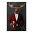 Moose drinking beer wearing red and black suit large wall art print