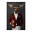 Moose drinking beer wearing red and white suit large wall art print