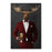 Moose drinking beer wearing red suit canvas wall art
