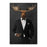 Moose drinking martini wearing black suit canvas wall art