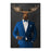 Moose drinking martini wearing blue suit canvas wall art