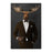 Moose drinking martini wearing brown suit canvas wall art