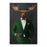 Moose drinking martini wearing green suit canvas wall art