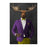 Moose drinking martini wearing purple and yellow suit large wall art print