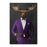 Moose drinking martini wearing purple suit canvas wall art
