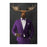 Moose drinking martini wearing purple suit large wall art print