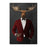 Moose drinking martini wearing red and black suit canvas wall art
