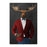Moose drinking martini wearing red and blue suit canvas wall art