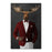 Moose drinking martini wearing red and white suit canvas wall art