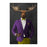 Moose drinking red wine wearing purple and yellow suit large wall art print