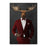 Moose drinking red wine wearing red suit canvas wall art