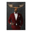 Moose drinking red wine wearing red suit large wall art print