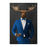 Moose drinking whiskey wearing blue suit large wall art print