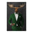 Moose drinking whiskey wearing green suit large wall art print