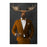 Moose drinking whiskey wearing orange suit large wall art print