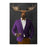 Moose drinking whiskey wearing purple and orange suit canvas wall art